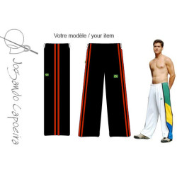 Schwarze und rote Capoeira-Hose - Duas Linhas Jogando Capoeira.